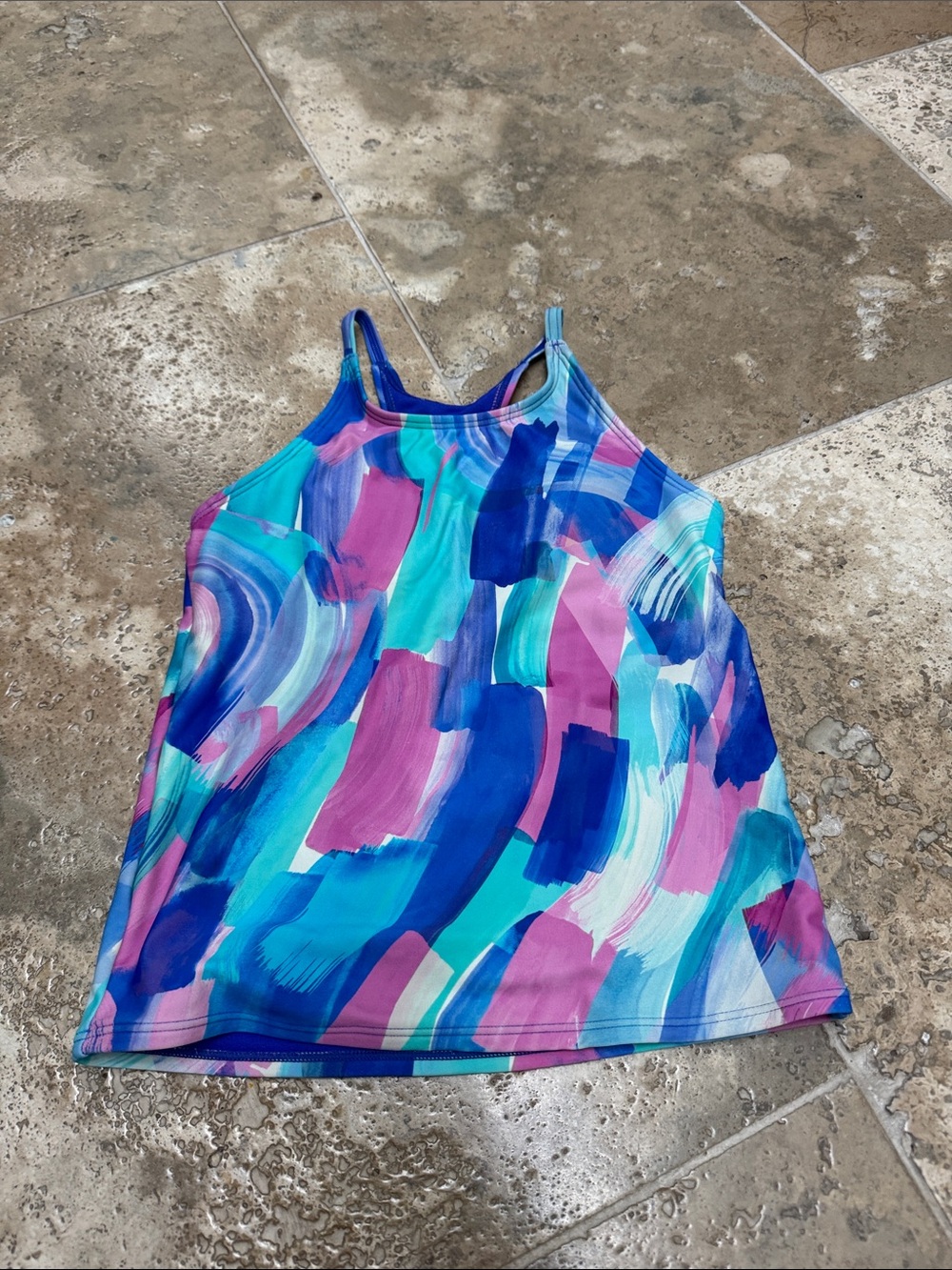 Athleta girl  Brushstroke Tank Top - Blue, Teal & Pink